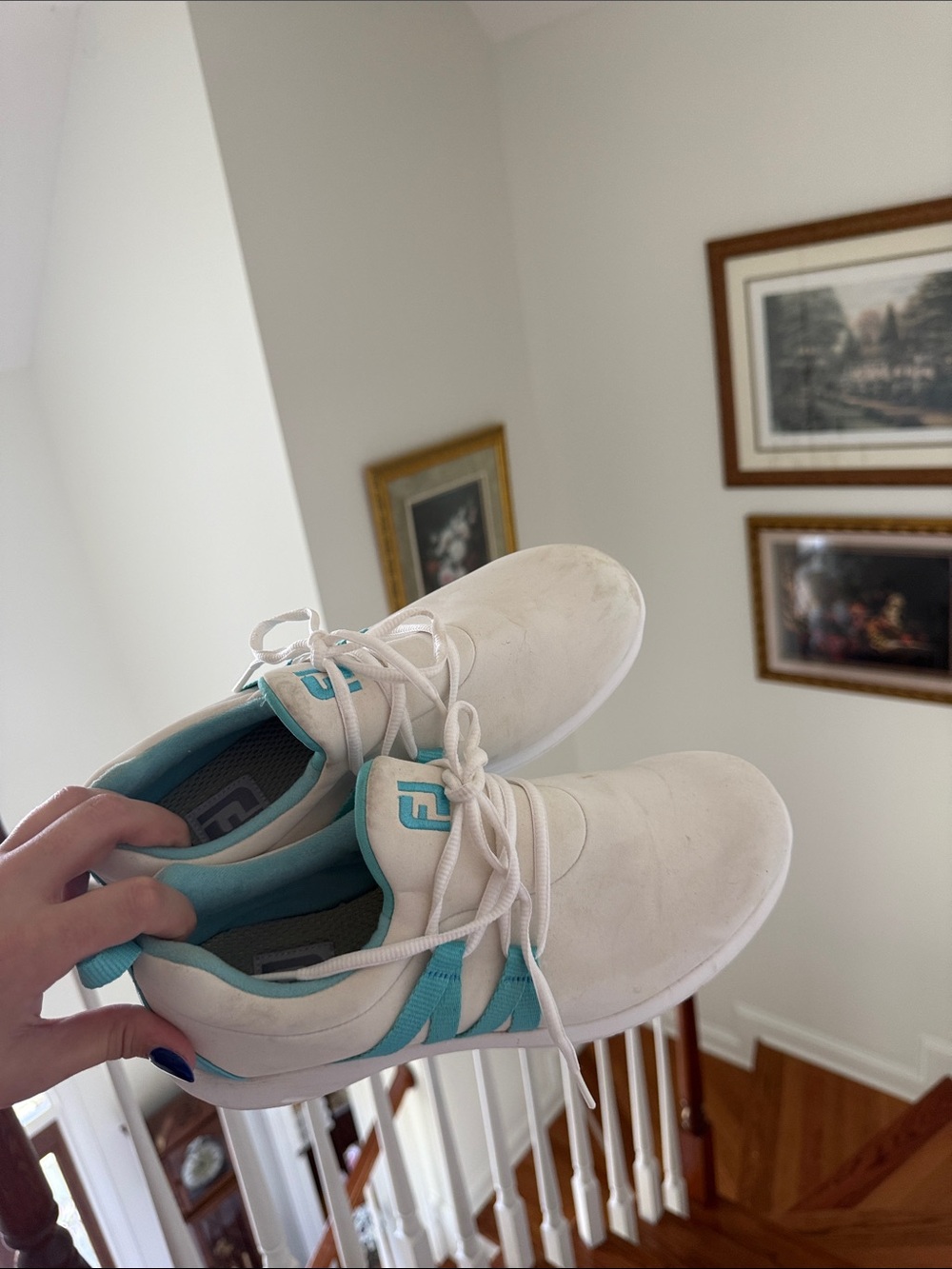 FootJoy White and Teal Women's Golf Sneakers